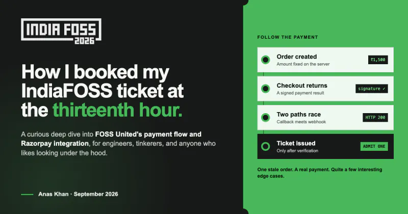 How I booked my IndiaFOSS ticket at the thirteenth hour